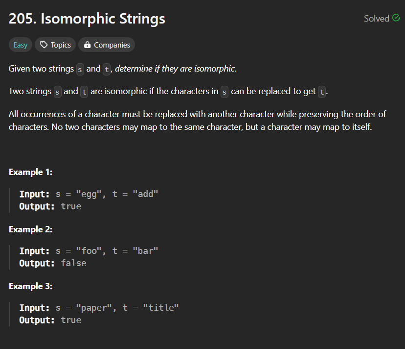 Isomorphic Strings