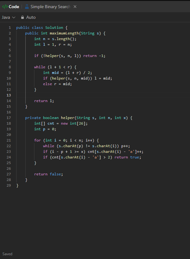 Find Longest Special Substring That Occurs Thrice I