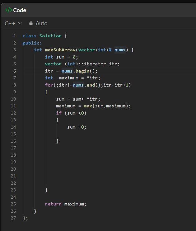 Kadane's Algorithm