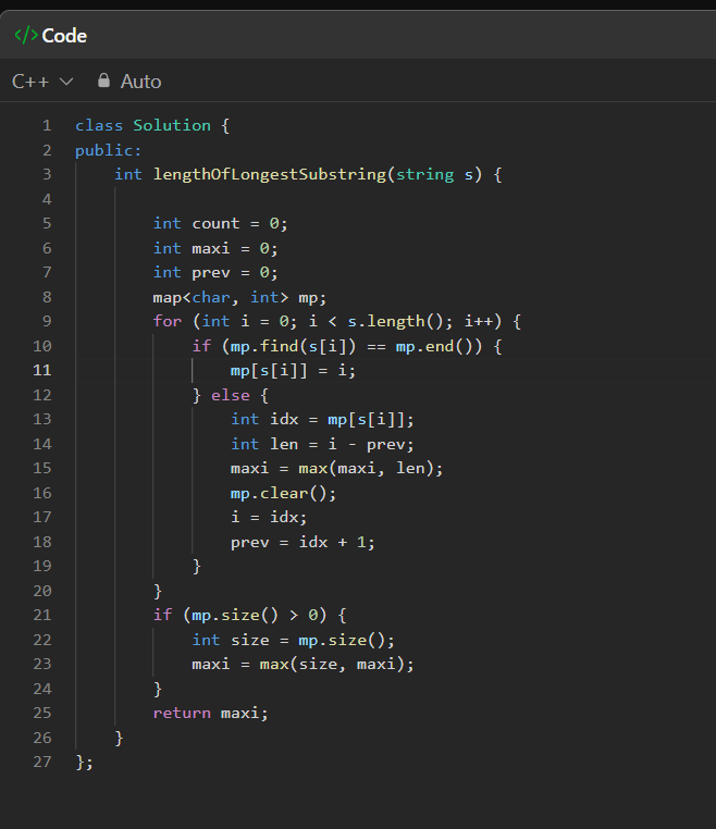 Longest Substring Without Repeating Characters
