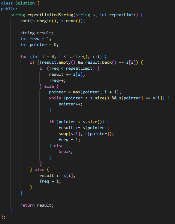 Construct String With Repeat Limit