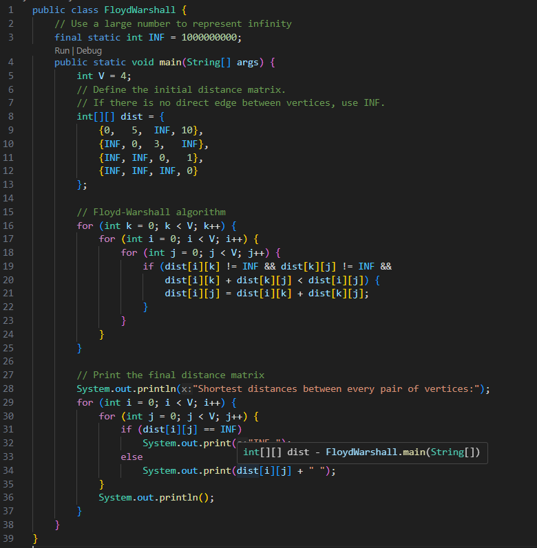 Floyd Warshall Algorithm