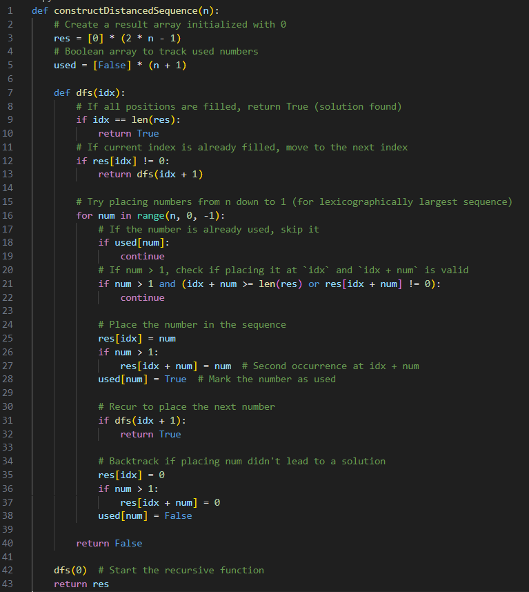 Lexicographically Largest Valid Sequence