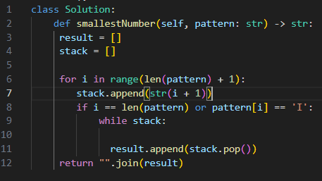 Smallest Number From DI String