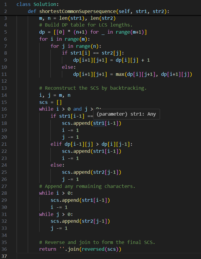 Shortest Common Supersequence of two strings