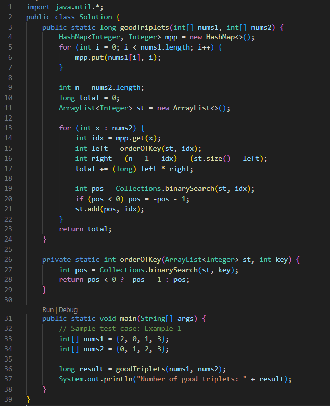 Count Good Triplets in an Array