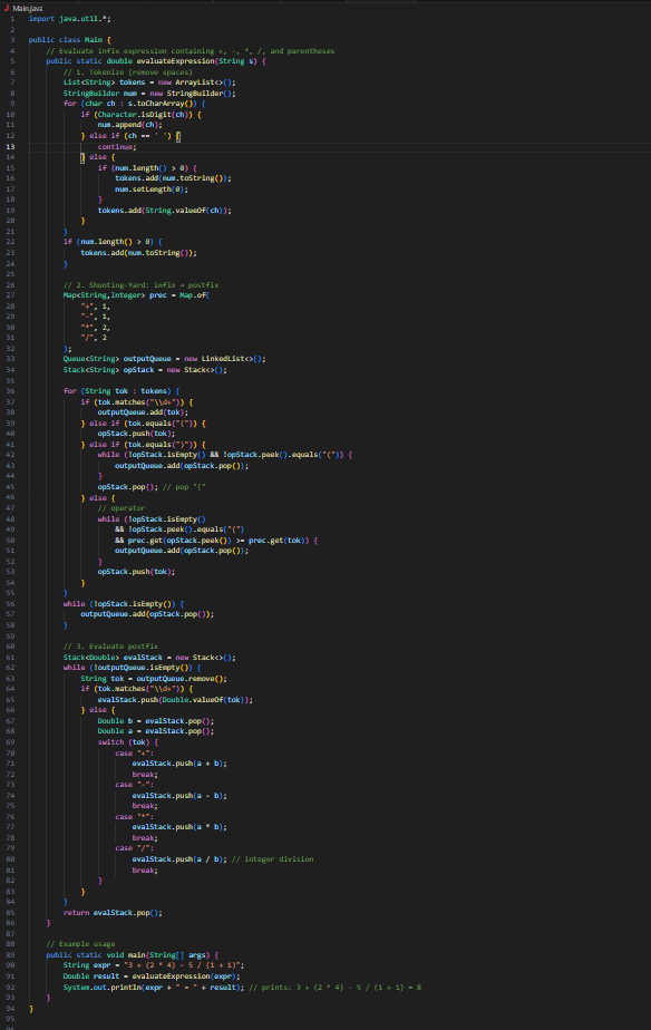 Evaluate Infix Expression