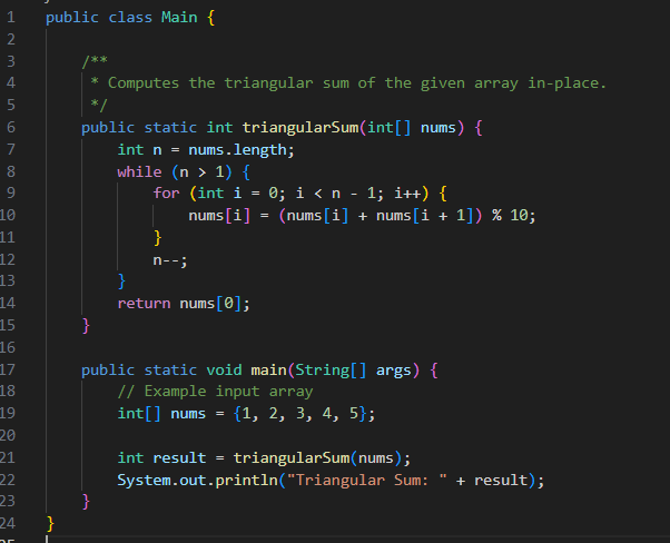 Find Triangular Sum of an Array