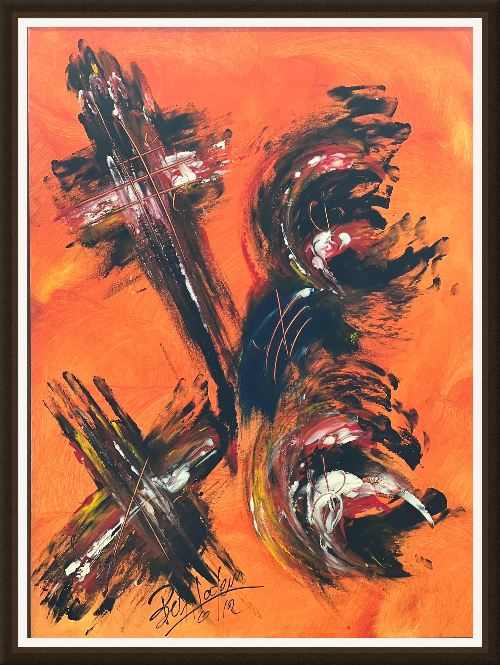 Tableau Abstrait orange contemporain