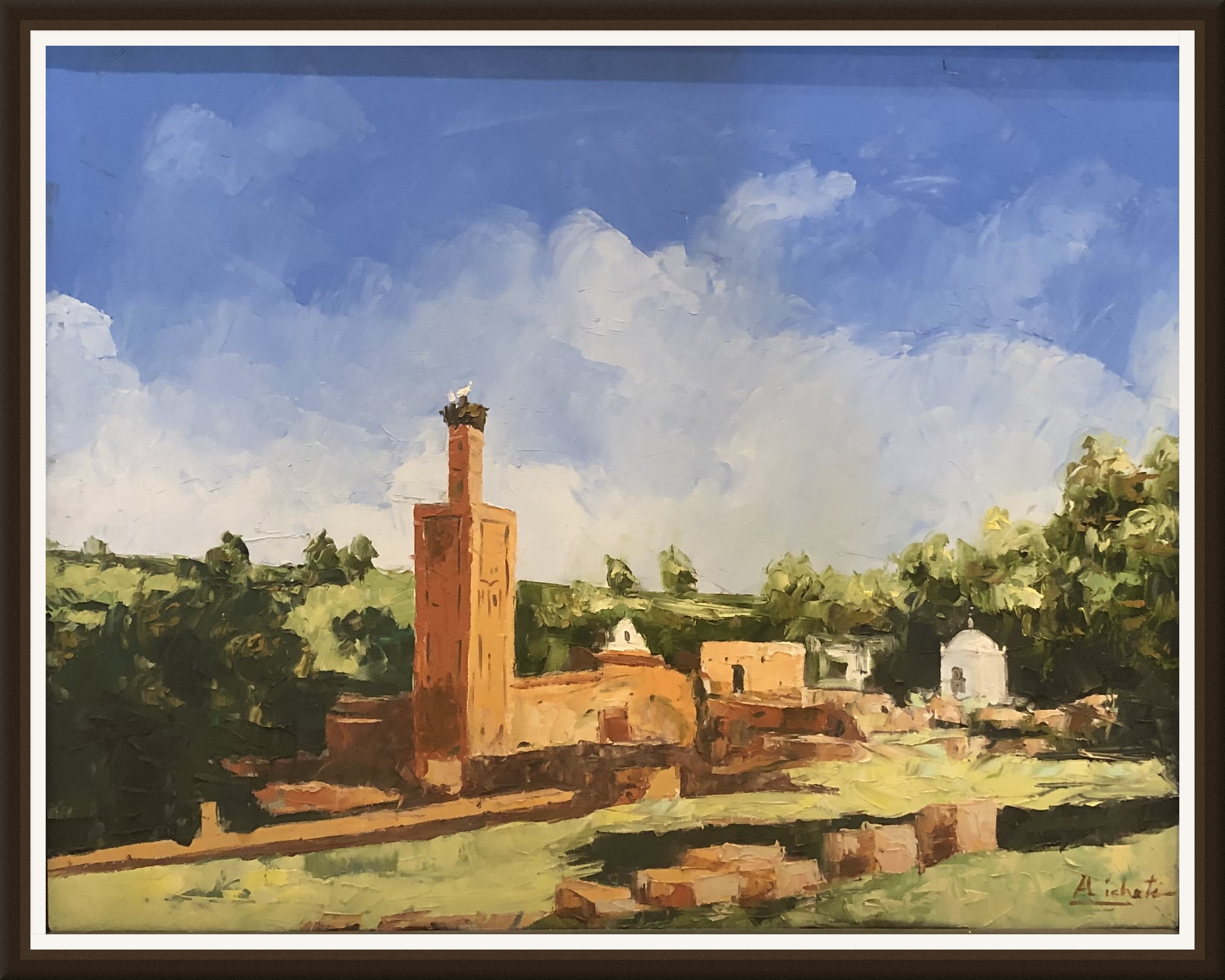 Tableau paysage marocain lumineux