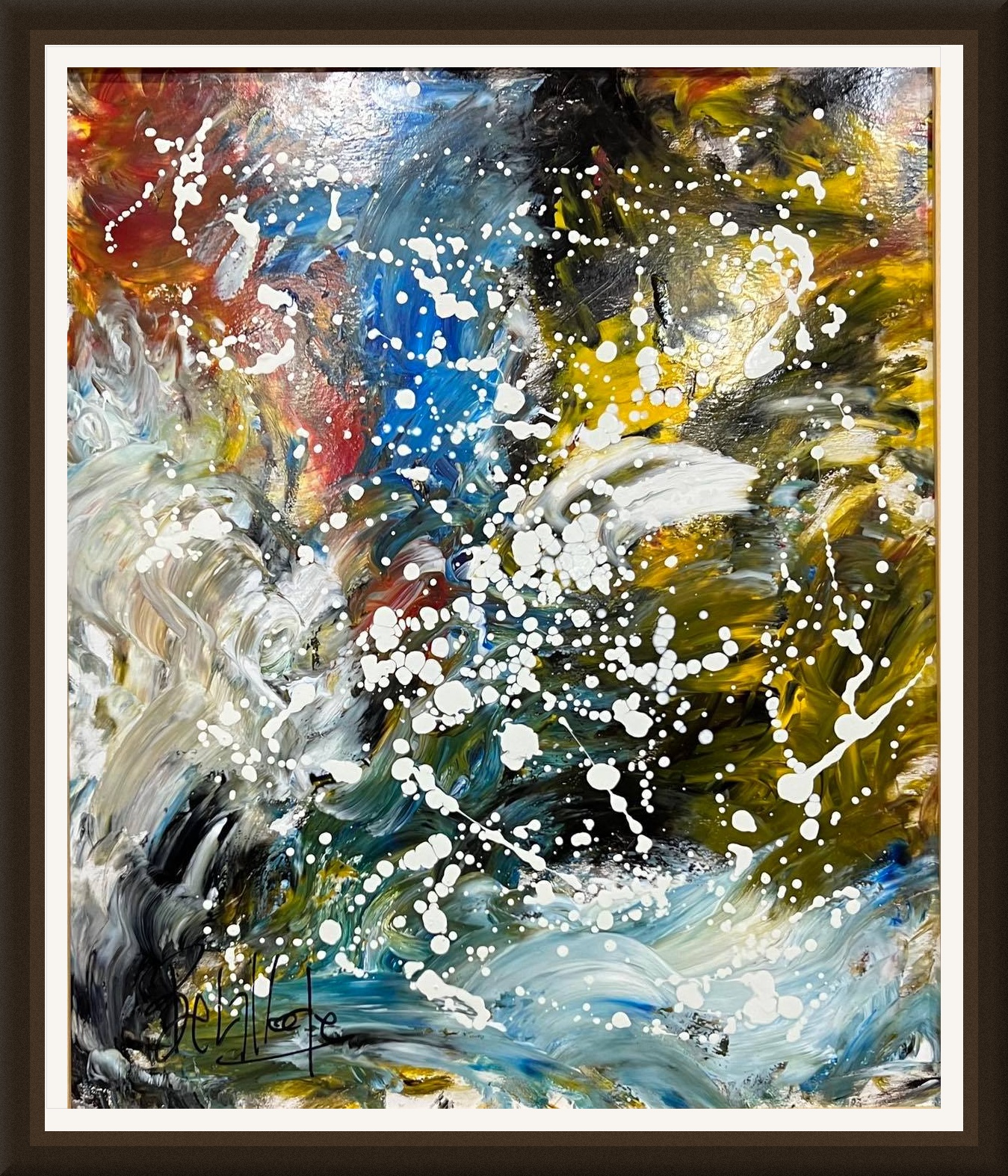 Tableau Abstrait éclats de couleur et mouvement