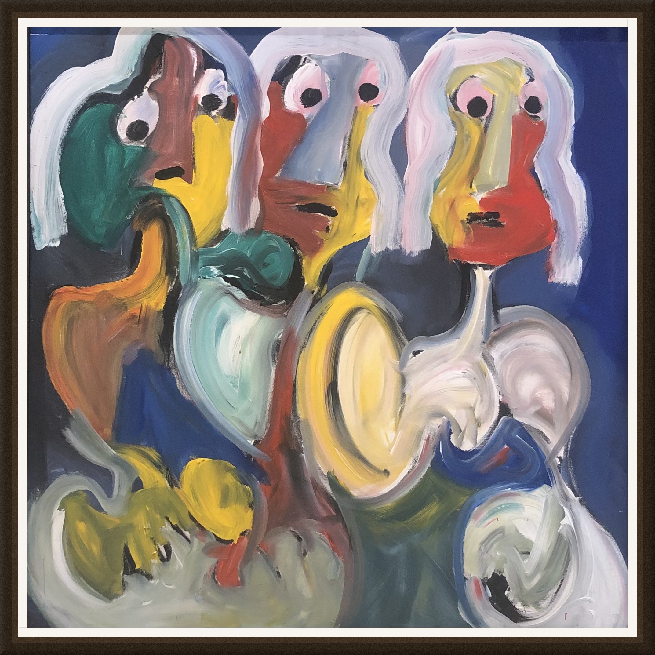 Tableau Abstrait visages colorés