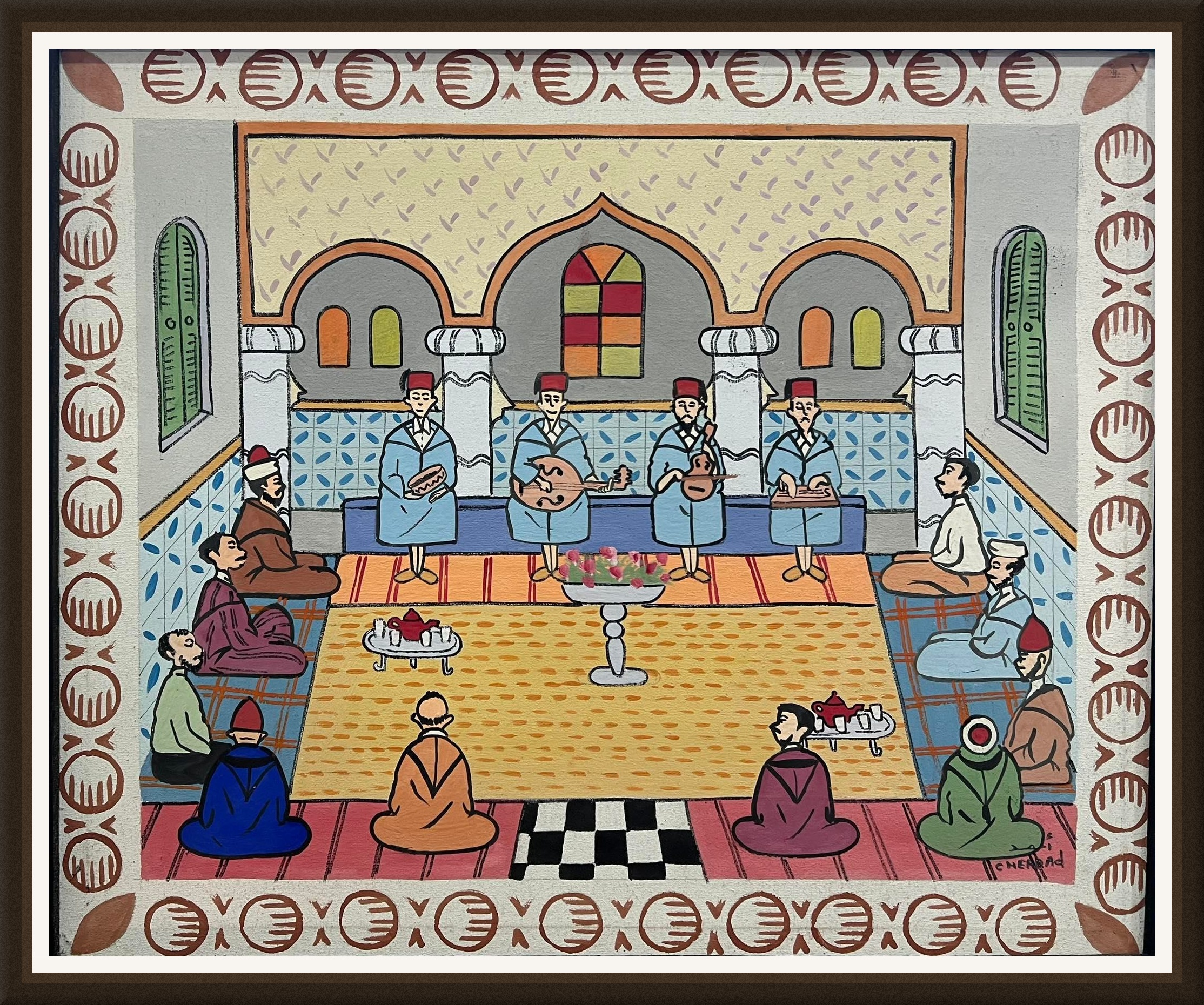 Tableau Scène marocaine musicale intérieure