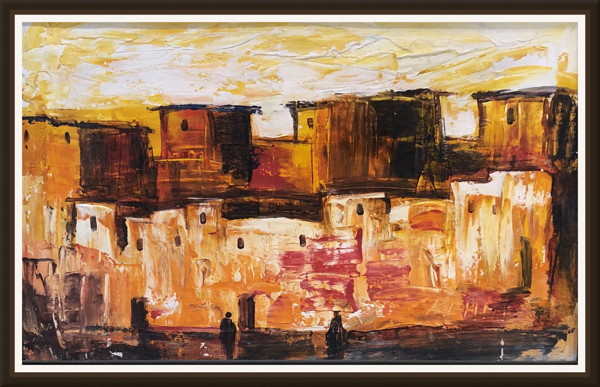 Tableau Abstrait Kasbah ocre