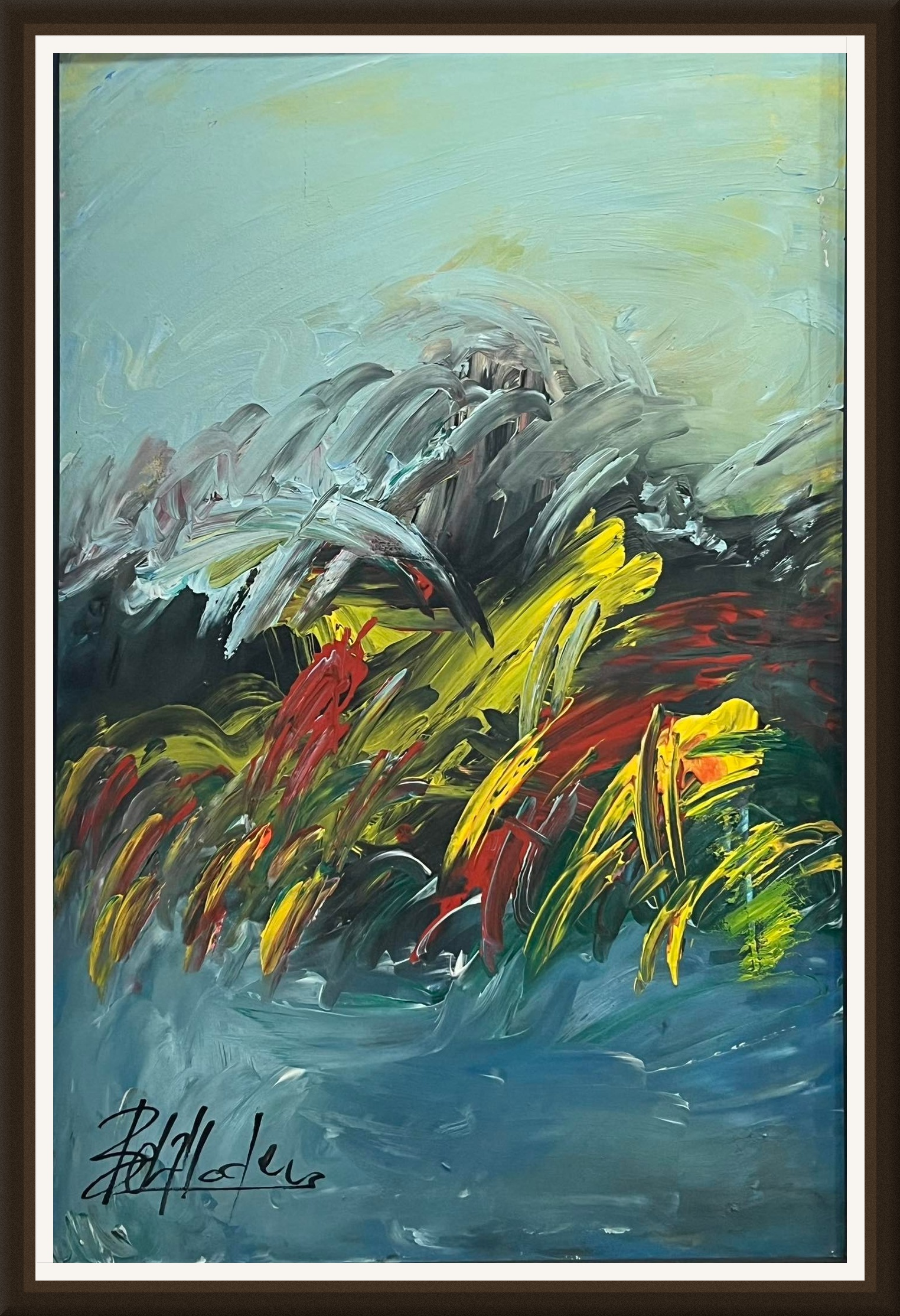 Tableau Abstrait paysage coloré