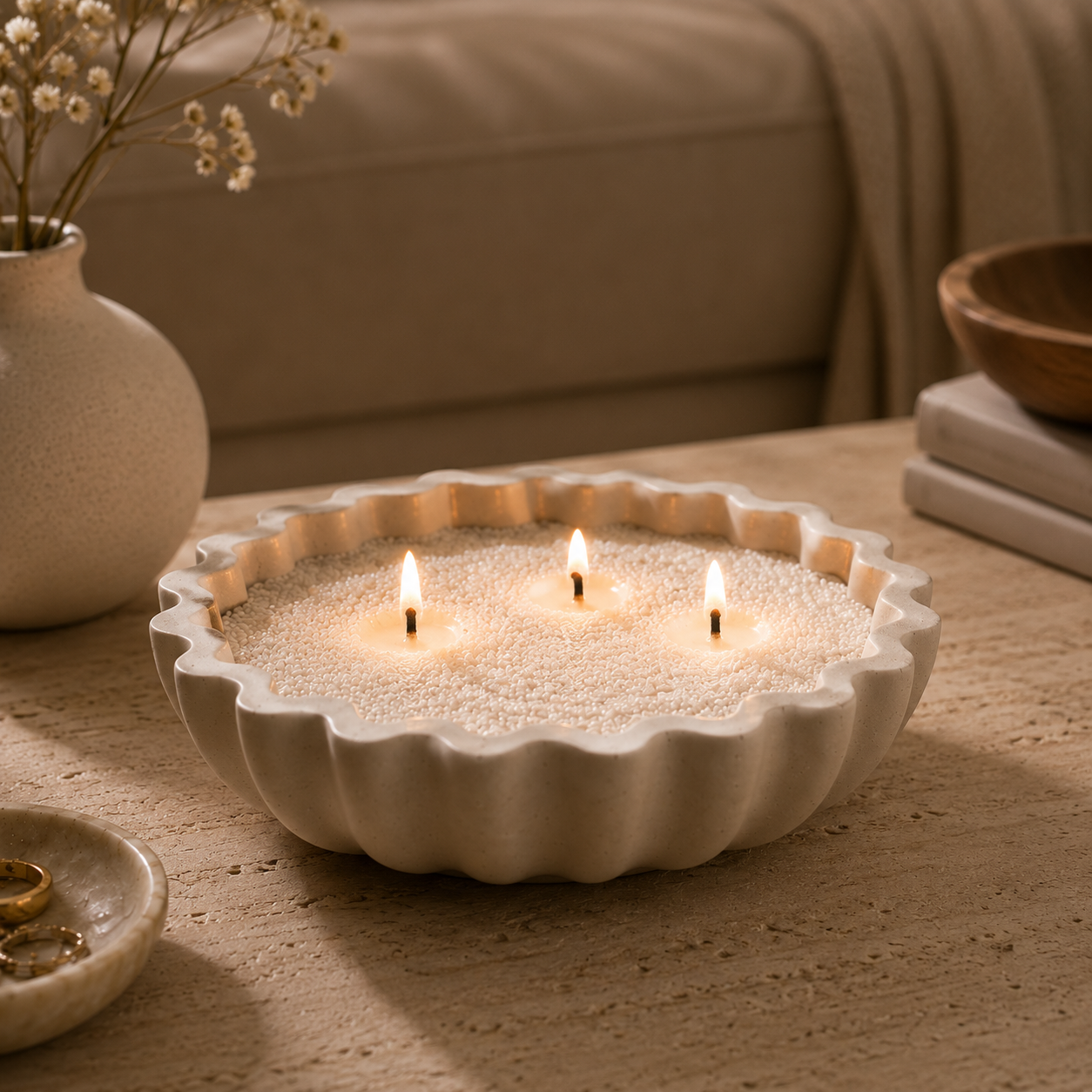 Bloom Bowl - Urban Concrete Collection | Pearl Wax Candles | Elume
