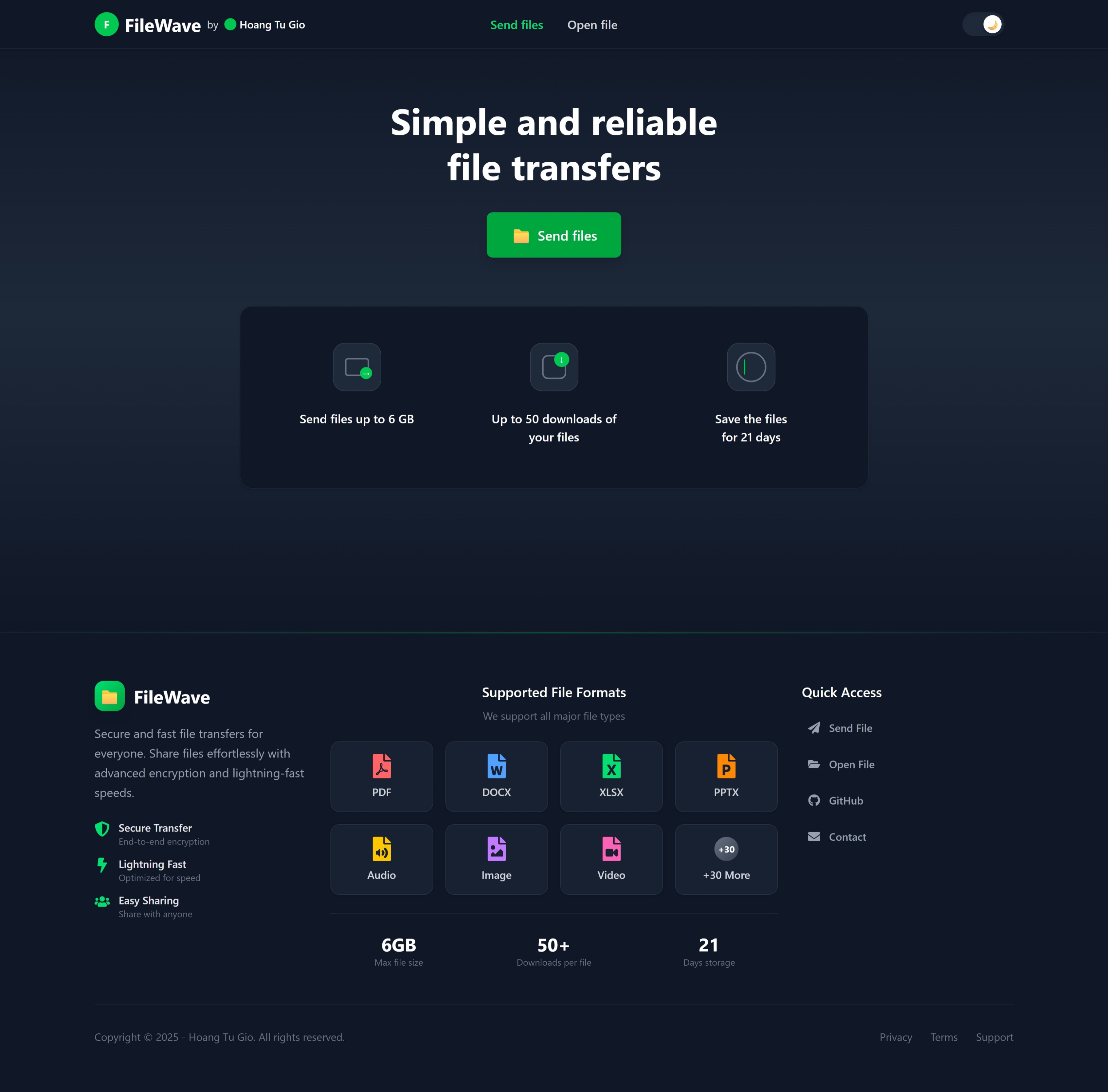 GitHub - Kdz198/FileWave: A lightweight file sharing web app Simple ...