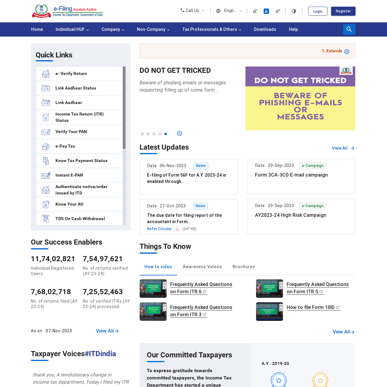Income Tax Return E Filing Portal