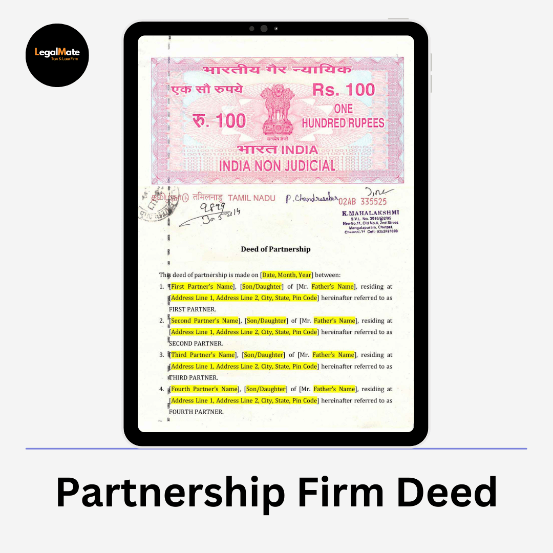 Partnership Firm Deed Sample