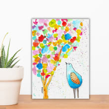 Blue Bird with Happy Tree detail 2