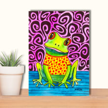 Groovy Frog in Polka Dots detail 2