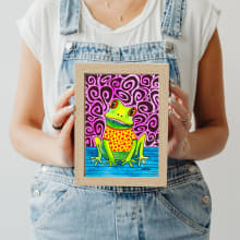 Groovy Frog in Polka Dots detail 3