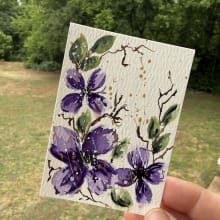 #16 Purple Flowers detail image 3 by ScaryHairLadyArt