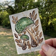#17 Green Mushroom detail image 1 by ScaryHairLadyArt