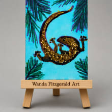 Original ACEO Gecko Salamander   by Wanda Fitzgerald detail image 1 by Wanda Fitzgerald