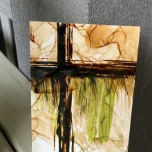 ACEO #95 Alcohol Ink Cross detail image 1 by ScaryHairLadyArt