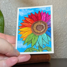 Rainbow Sunflower #2 process image 1 by Lisa Vollrath