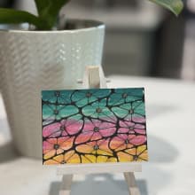 “Sunset Petals” - No. 6 of Meadowlight Series process image 1 by Shaped By Sykes