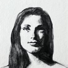 Portrait in Liquid Charcoal detail image 1 by Nina