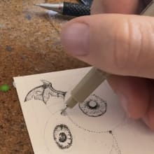 Eye Bats Original Illustration process image 1 by James Hall