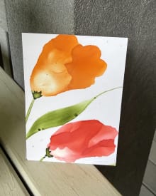 ACEO #90 Alcohol Ink Flowers
