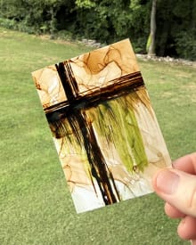 ACEO #95 Alcohol Ink Cross