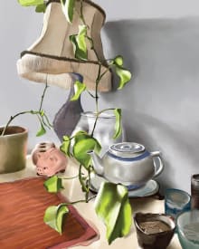 Dresser with Lamp