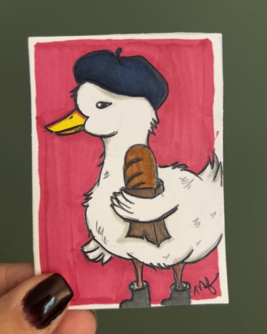 ACEO ORIGINAL “MADAME DUCK”