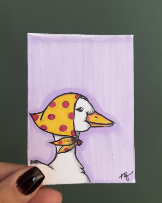 ACEO ORIGINAL “BANDANA DUCK”