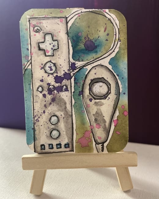 ACEO Original " WHEEEEEE MOTE "