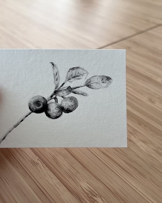 Blueberries in Liquid Charcoal