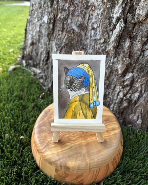 Cat with Pearl Earring