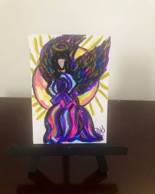 "Purple Ribbon Angel"