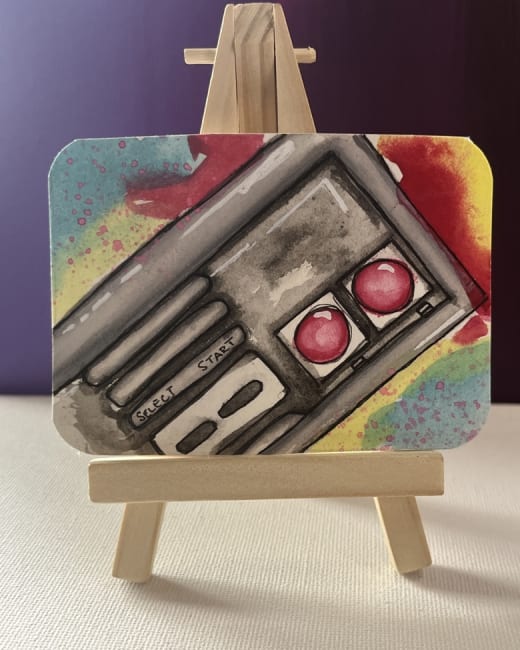 ACEO Original " NES CONTROLLER "