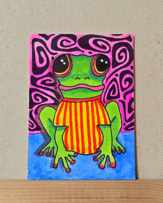 Frog in Stripes