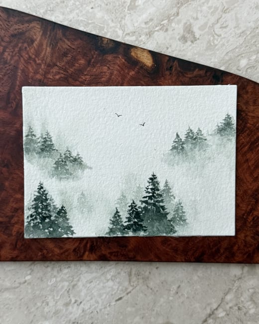Misty forest (I) ACEO watercolor