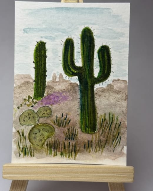 Green Saguaro Landscape