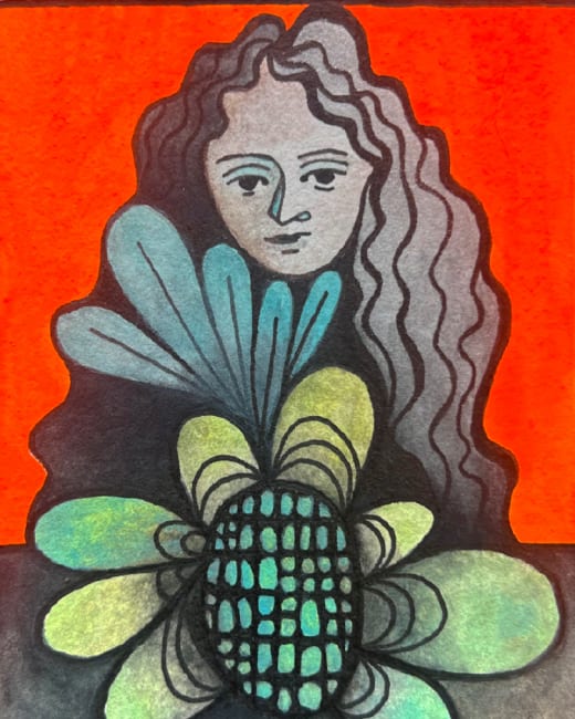 Woman with Flower 2