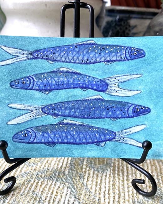 4 Blue Fishes