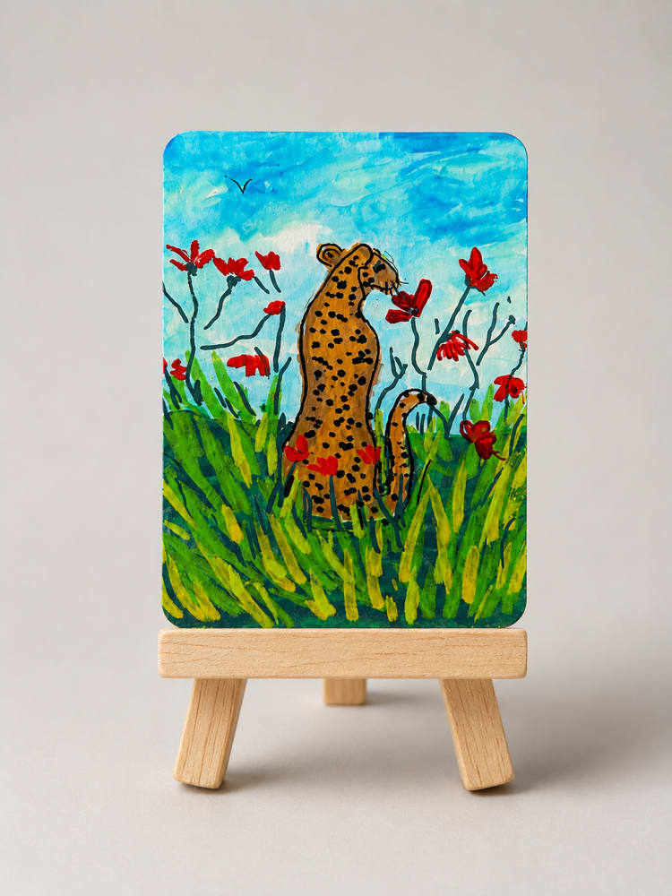 Cheetah, Animals ACEO by Wanda Fitzgerald